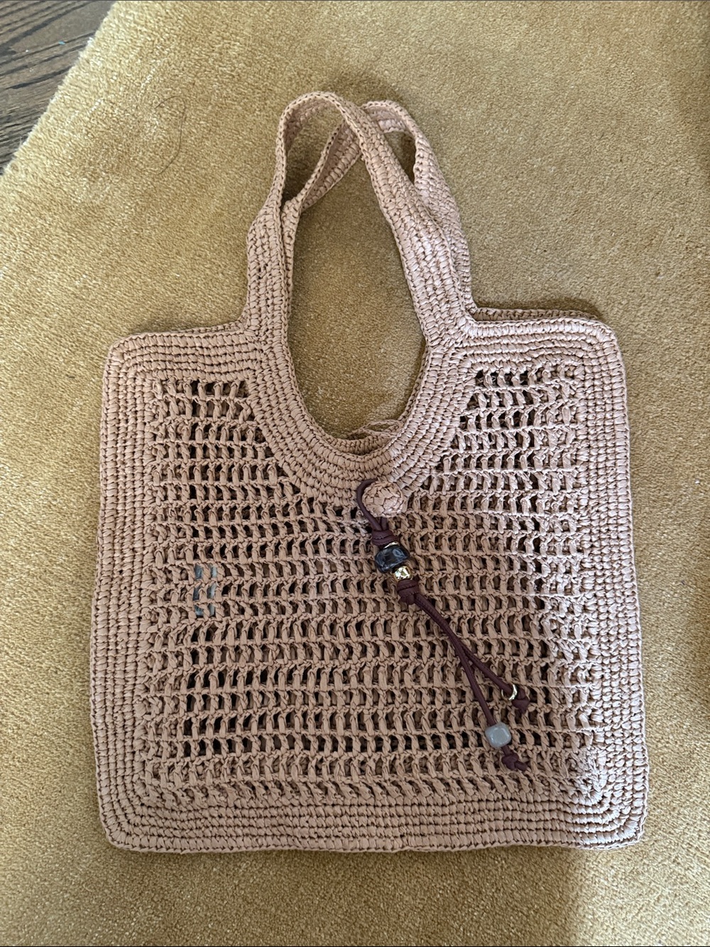 H&M Crochet Tote Bag in Light Tan
